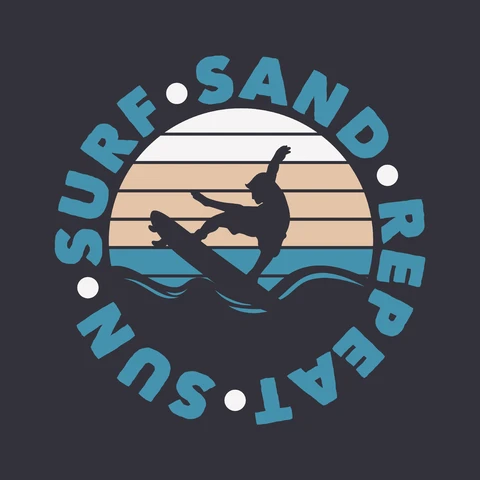 EPS,JPG Insignia de surf de estilo retro