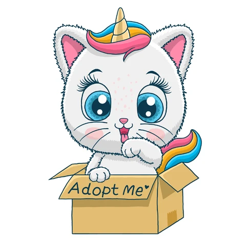 EPS,JPG Cute Cartoon Unicorn Cat Illustration