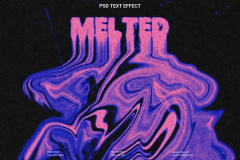 PSD Efeito de estilo de texto derretido