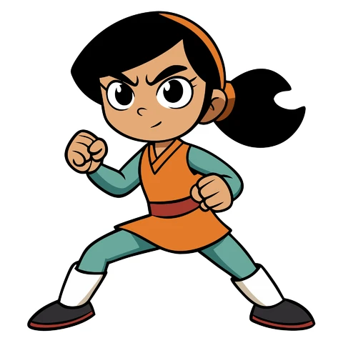 AI,JPG Cartoon Character in Action Pose