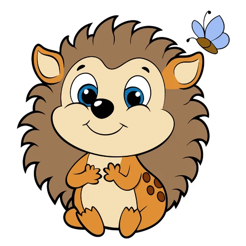 AI,JPG Cute Cartoon Hedgehog Character Illustration