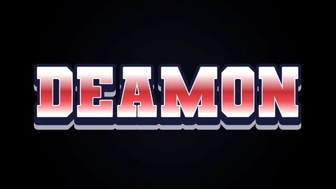 AI,EPS Efeito de texto Daemon 3d