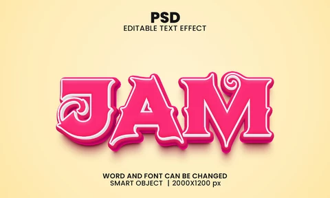 PSD Efecto texto 3d rosa mermelada