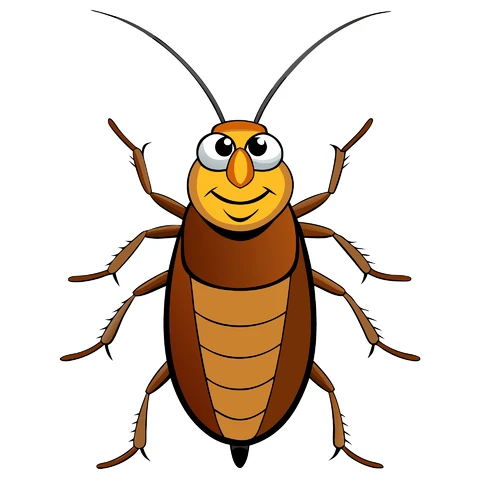 AI,JPG Cartoon Style Cockroach Character Illustration