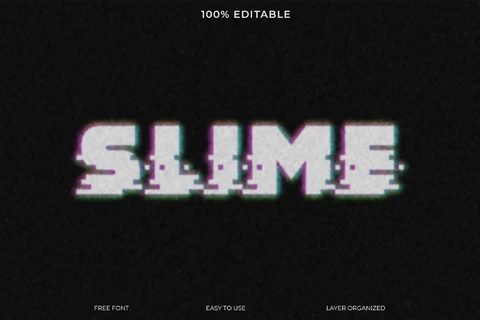 PSD Slime Bitmap Hacker Pixel Font Style Text Effect