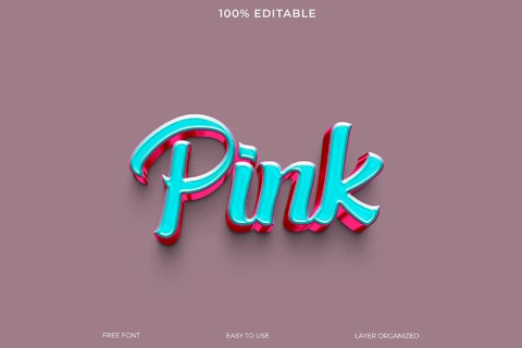 PSD Effet de style de texte rose