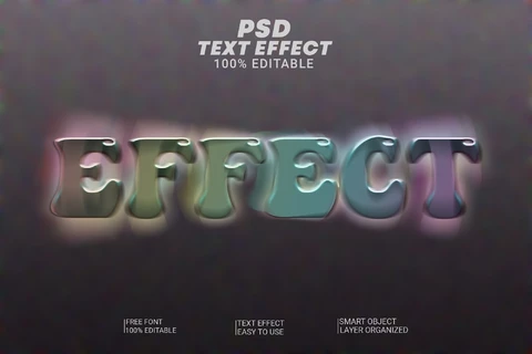 PSD Efecto vintage colores apagados larga exposición halo luminiscente efecto texto 3d