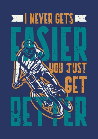 EPS,JPG Vintage Sports Quote with Bicycle Illustration