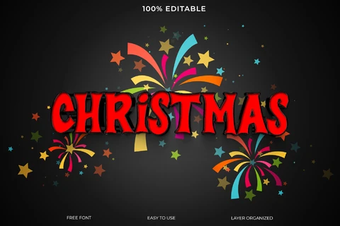 PSD Christmas Text Style Effect