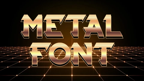 AI, EPS Effetto testo metallico anni '80