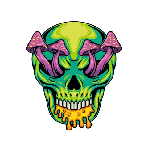 EPS,JPG Psychedelic Skull Illustration
