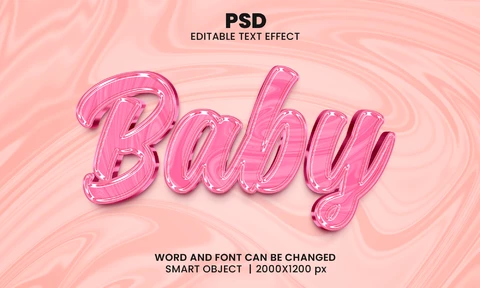 PSD Baby Pink Silk Text Effect