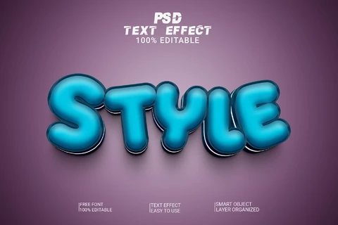 PSD Funny Style Cartoon Kids 3D Text Effect