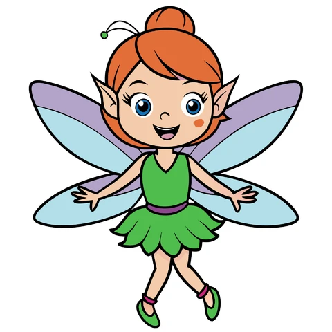 AI,JPG Cute Cartoon Fairy Character Illustration