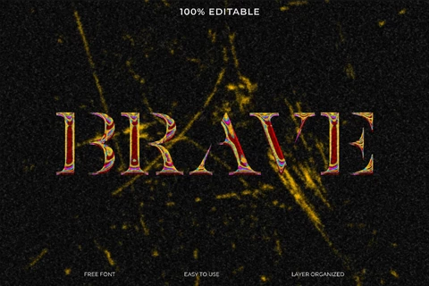PSD Brave Grunge Trash Font Style Text Effect
