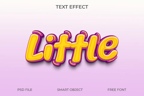 PSD 3D Bubble Text Style with Bright Colors