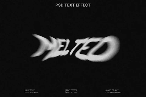 PSD Melted Text Style Effect
