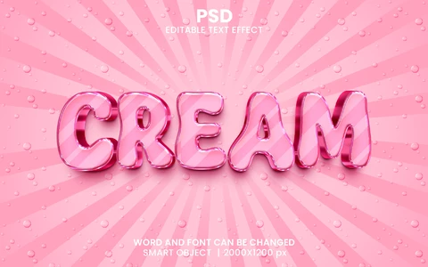 PSD Crema 3d efecto texto