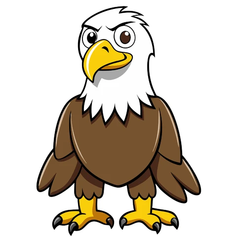 AI,JPG Cartoon Style Eagle Character Illustration