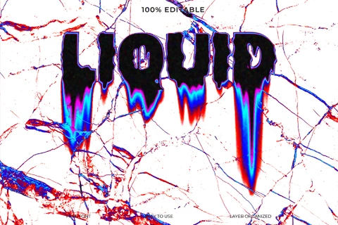 PSD Liquid Font Style Text Effect