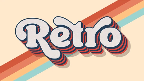 EPS,AI Warstwowy efekt tekstowy tęczy retro