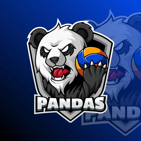EPS,JPG Design de logotipo de mascote com tema de panda