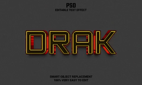 PSD Drak-Text-Effekt