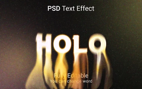 PSD Efeito de estilo de fonte Holo