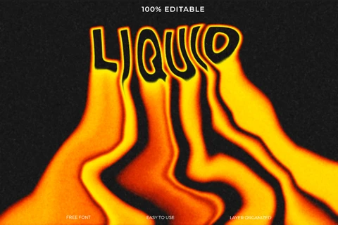 PSD Liquid Text Style Effect