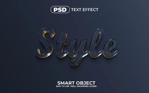 PSD Effet de texte 3d de style sombre