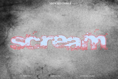 PSD Scream Urban Grunge Destroy Font Style Text Effect