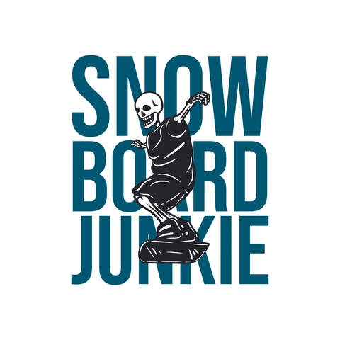 EPS,JPG Snowboard Junkie Skeleton Illustration