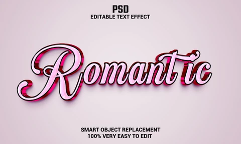 PSD Efecto de texto romántico
