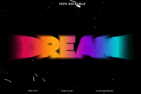 PSD Holographic Dream Text Style Effect
