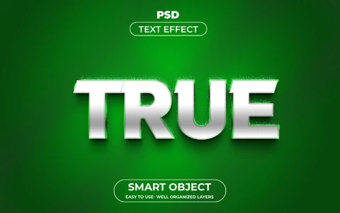 PSD Efecto de texto 3D en verde real