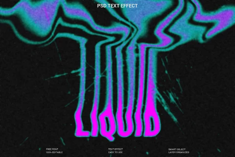PSD Effet de style de texte liquide