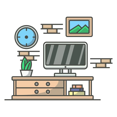 EPS,JPG Ilustración de salón minimalista moderno