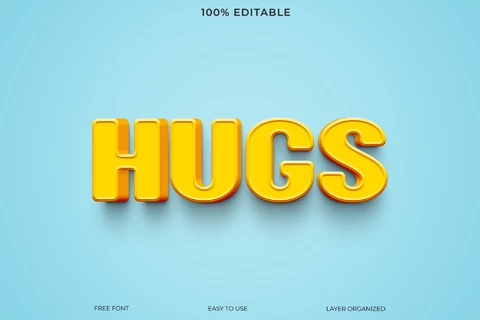 PSD Hugs Text Style Effect