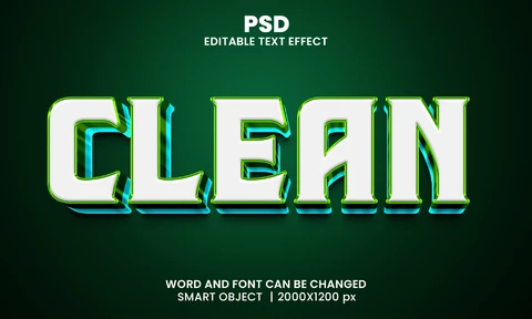 PSD Schoon groen 3d teksteffect