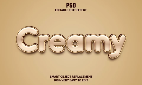 PSD Efecto de texto cremoso