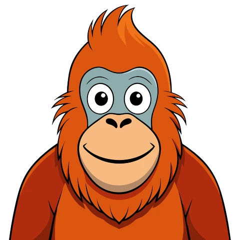 AI,JPG Ilustração de personagem de macaco em estilo cartoon