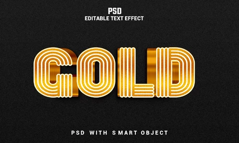 PSD Efecto texto dorado