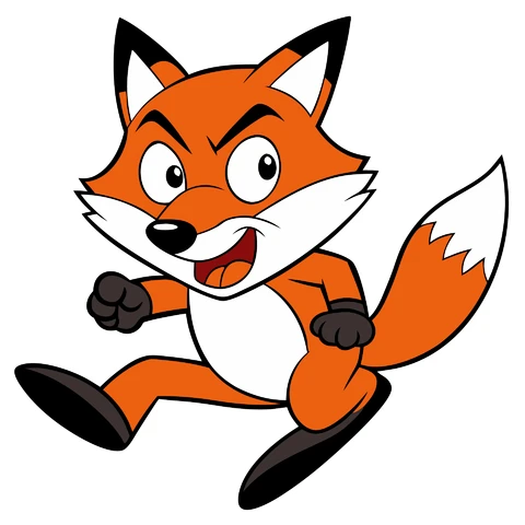 AI,JPG Cartoon Style Running Fox Character