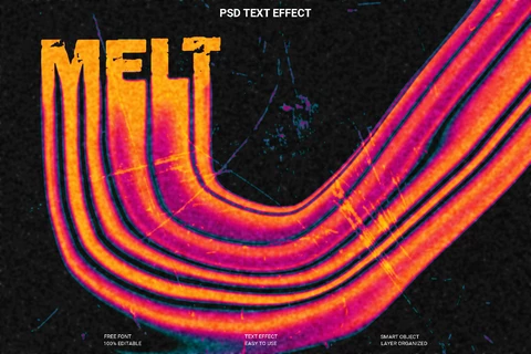 PSD Melt Text Style Effect