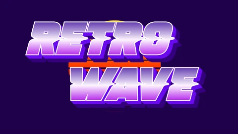 EPS, AI Efekt tekstowy retro wave 80s