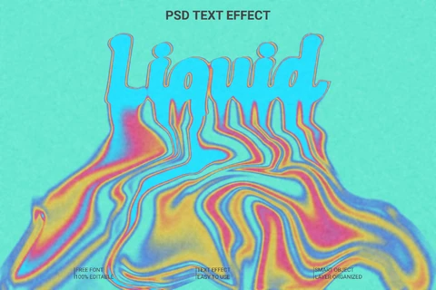 PSD Liquid Text Style Effect