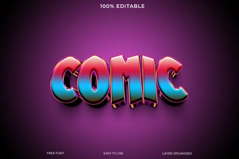 PSD Effet de style de texte comique