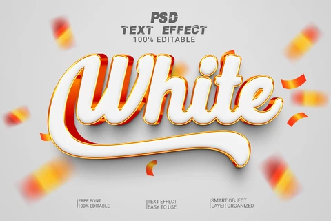 PSD Blanco fiesta universidad colegio 3d efecto de texto