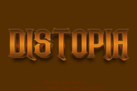 EPS Distopia steampung marrón estilo de fuente efecto