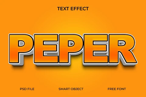 PSD Efeito de texto em 3d com sombra e gradiente